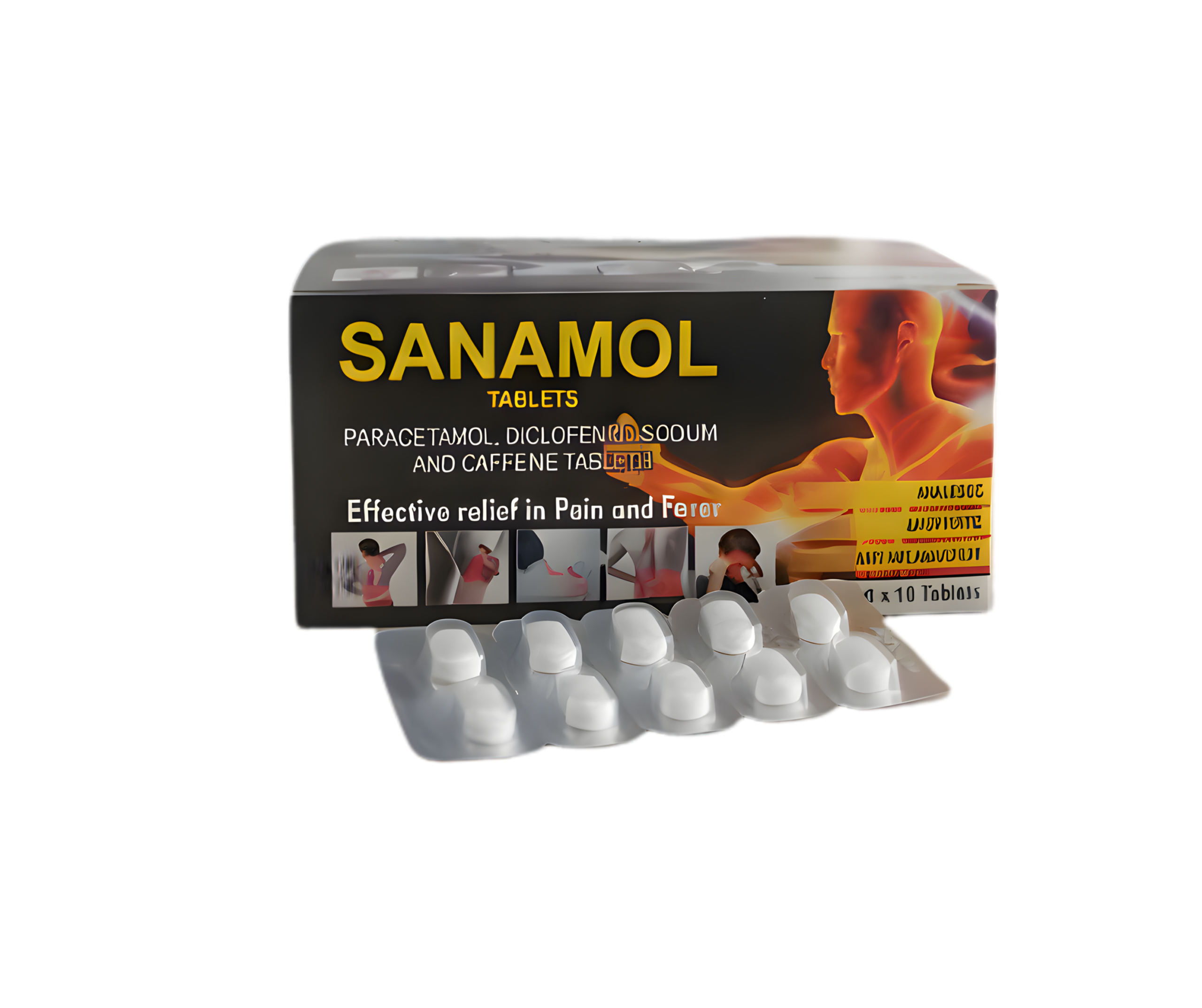 SANAMOL Tablets – Paracetamol, Diclofenac Sodium & Caffeine Tablets