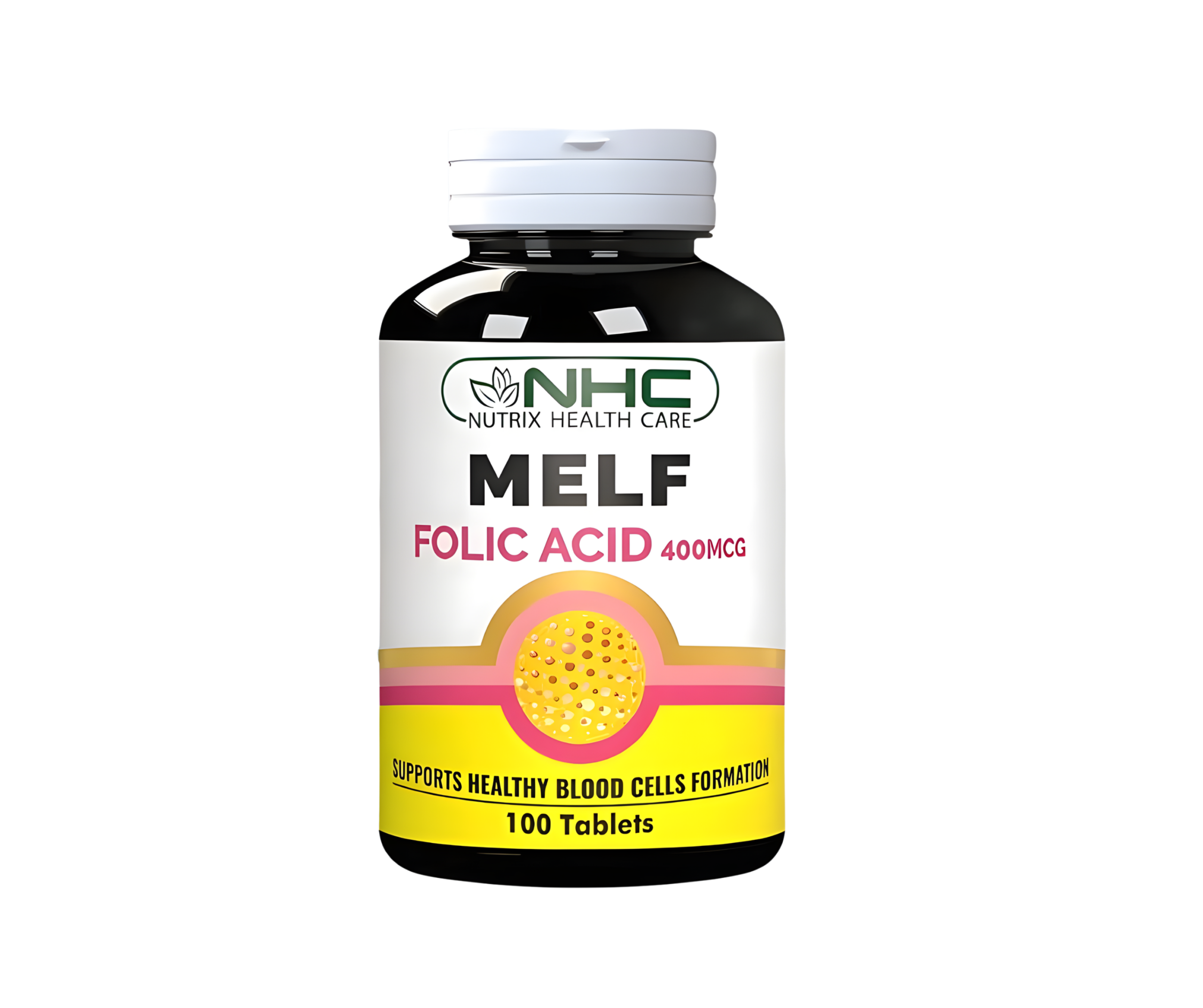 NHC MELF Folic Acid 400 mcg – Supports Healthy Blood Cells Formation (100 Tablets)