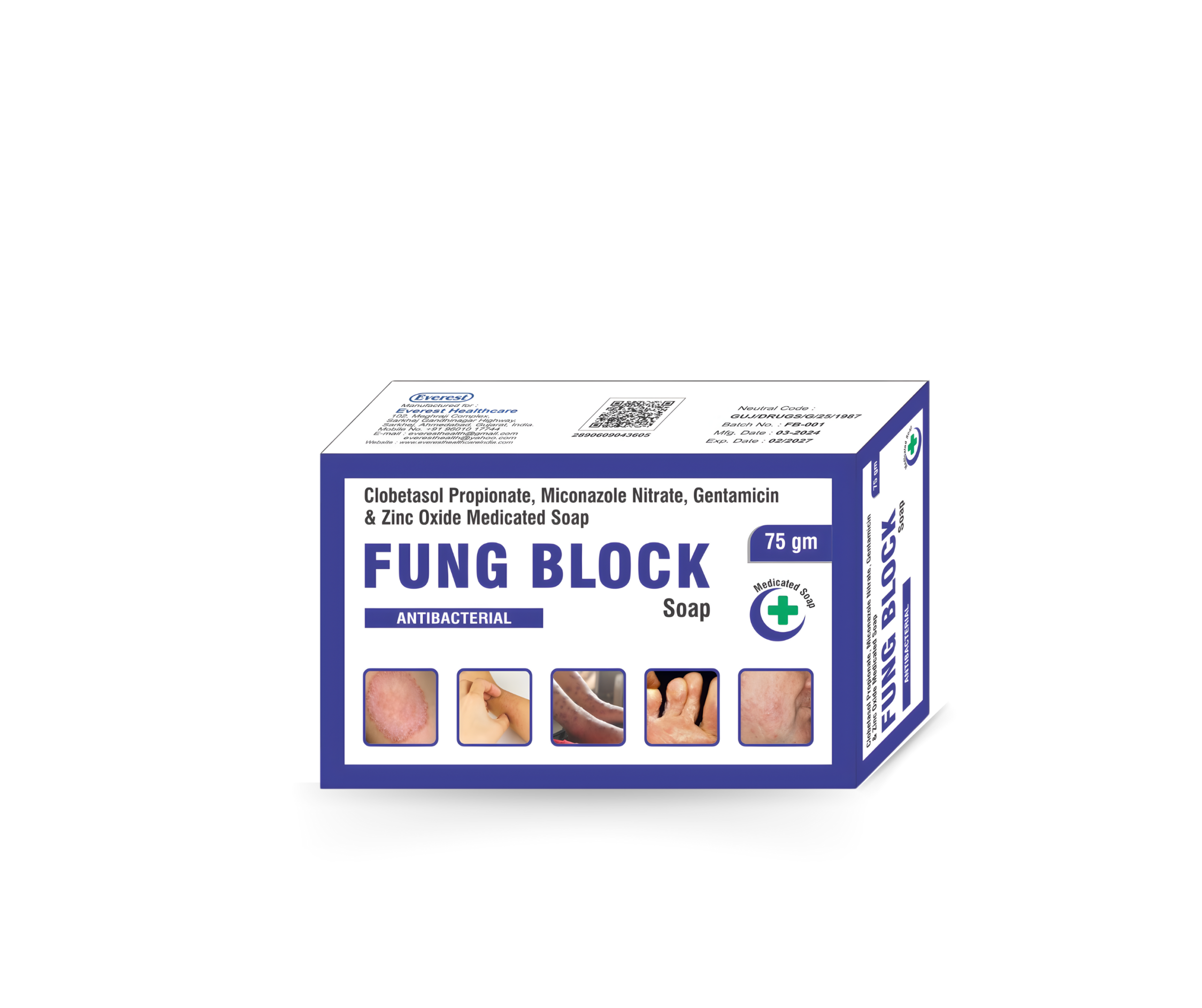 FUNG BLOCK Antibacterial Medicated Soap – 75 g